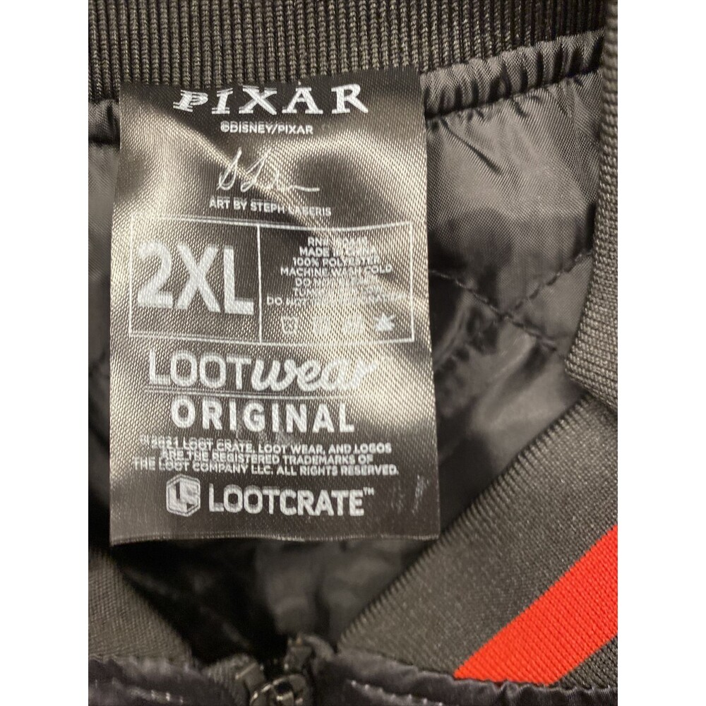 2020 Disney LootCrate PIXAR - Full Zip Satin Jacket 2XL Red/Black RARE NWT - Picture 3 of 6